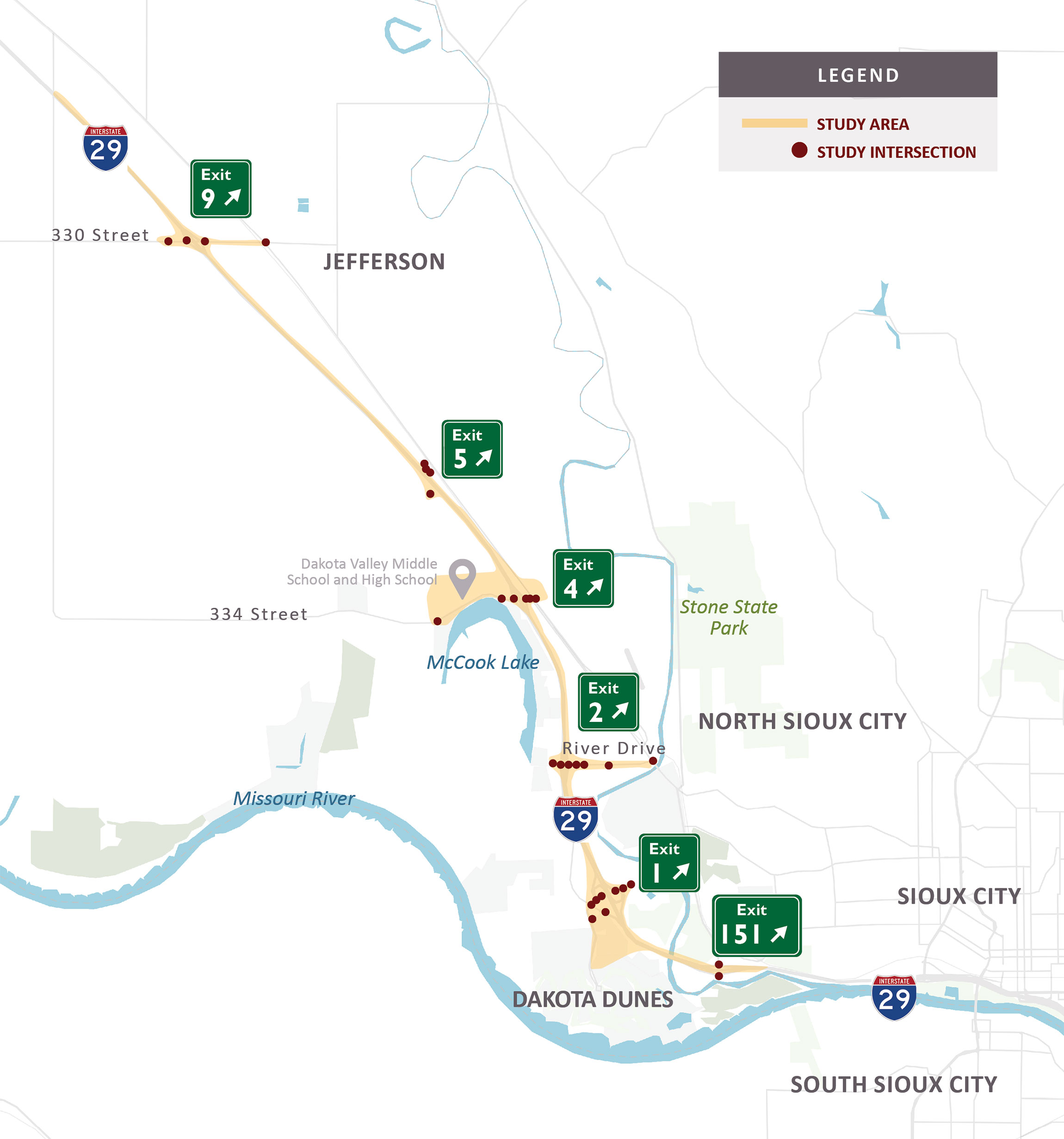 Corridor Study map